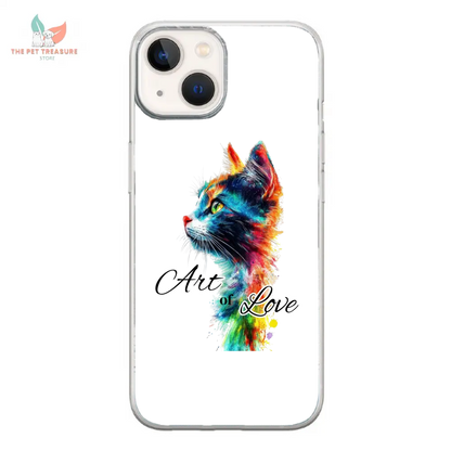 Cover iPhone Gatto  Art of Love  Custodia Morbida Hoplix Bundle