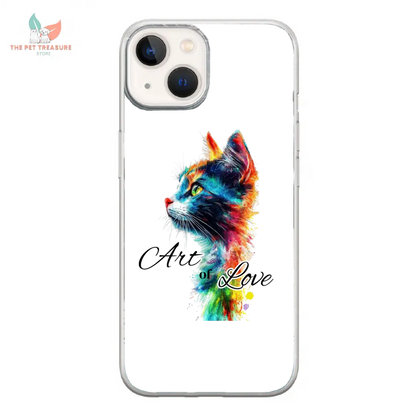 Cover iPhone Gatto  Art of Love  Custodia Morbida Hoplix Bundle