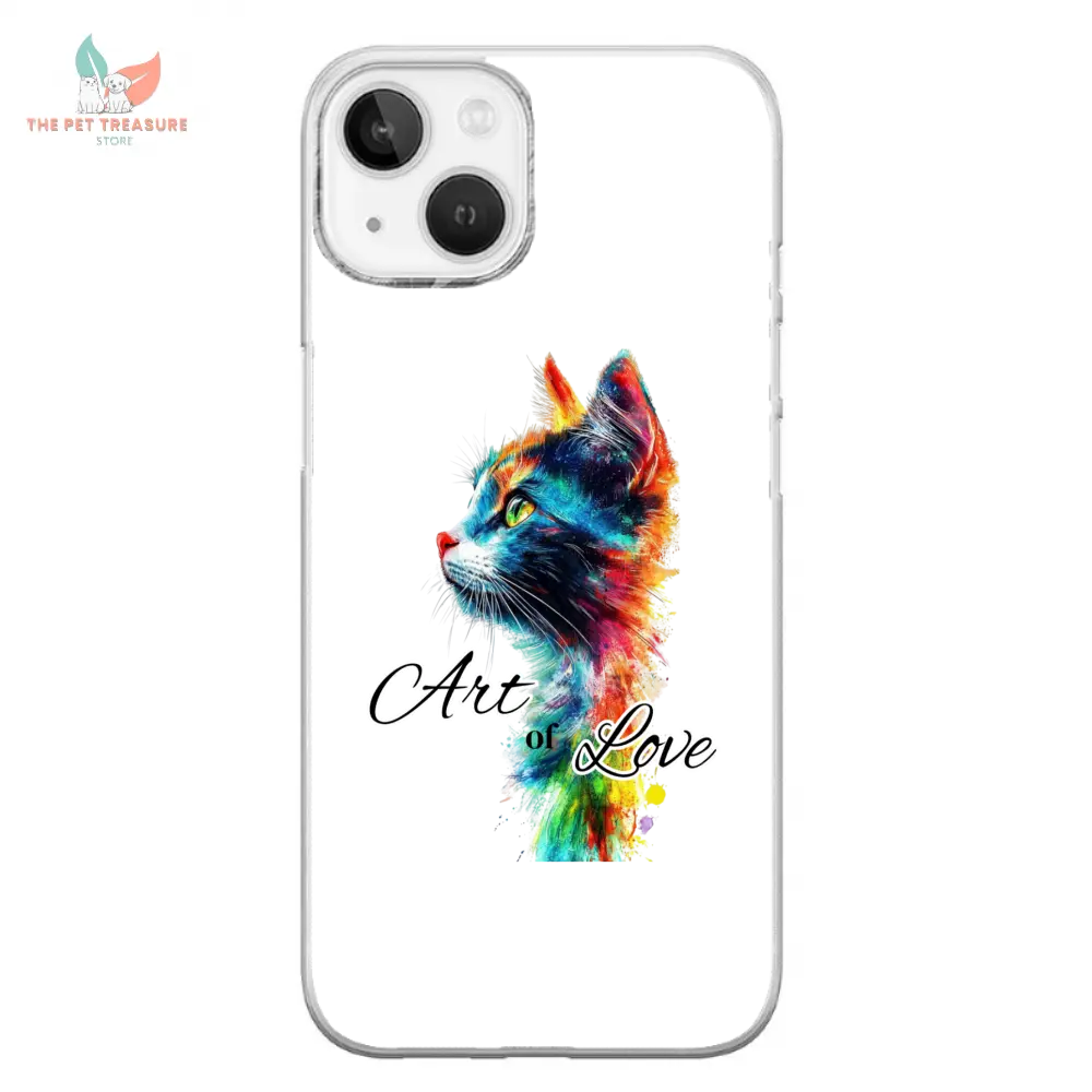 Cover iPhone Gatto  Art of Love  Custodia Morbida Hoplix Bundle