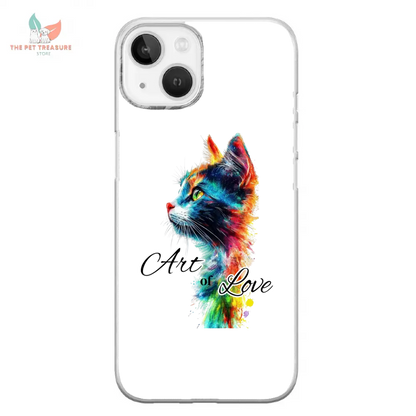 Cover iPhone Gatto  Art of Love  Custodia Morbida Hoplix Bundle