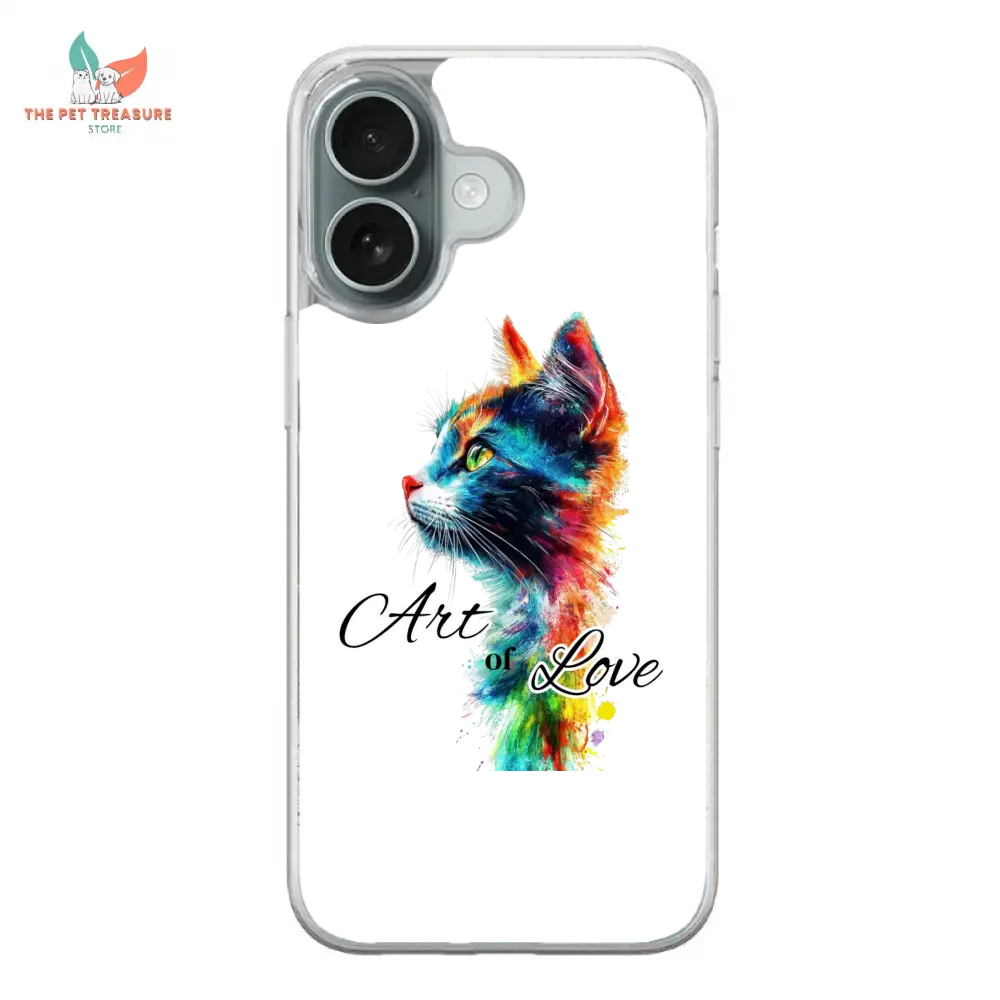 Cover iPhone Gatto  Art of Love  Custodia Morbida Hoplix Bundle
