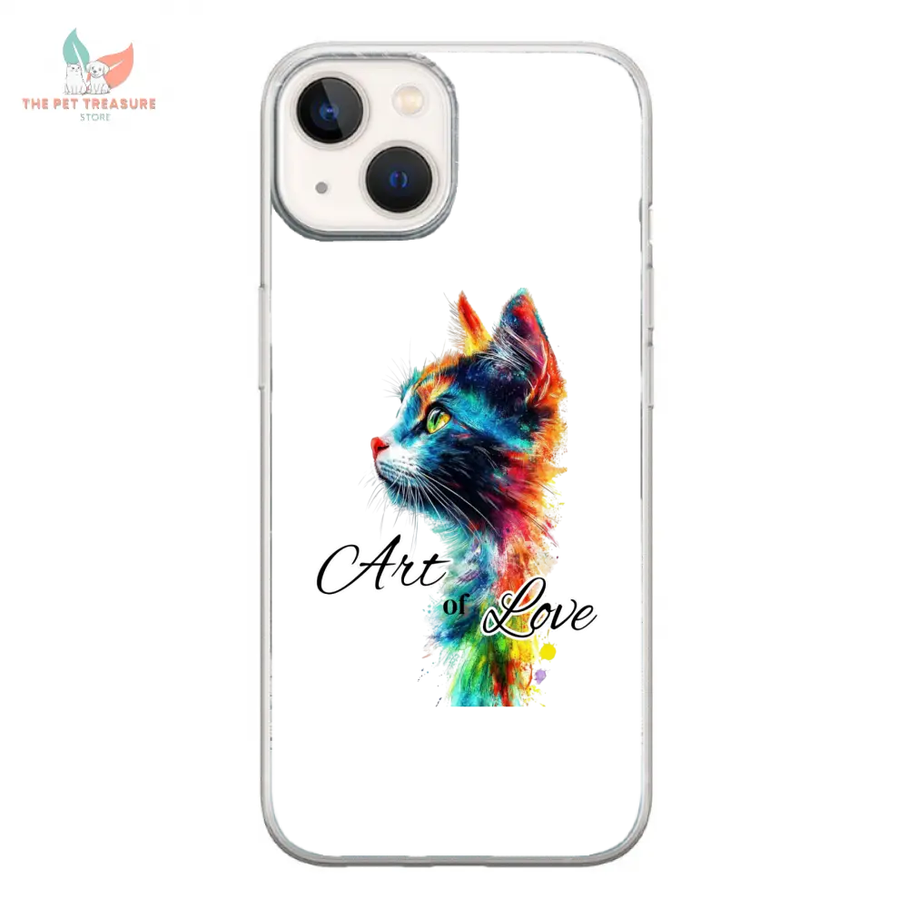 Cover iPhone Gatto  Art of Love  Custodia Morbida Hoplix Bundle