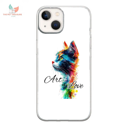 Cover iPhone Gatto  Art of Love  Custodia Morbida Hoplix Bundle
