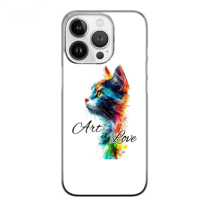 Cover iPhone Gatto  Art of Love  Custodia Morbida Hoplix Bundle