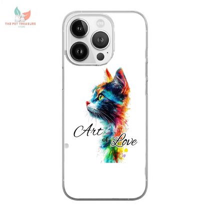 Cover iPhone Gatto  Art of Love  Custodia Morbida Hoplix Bundle