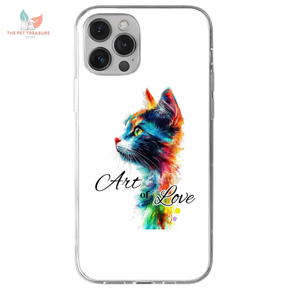 Cover iPhone Gatto  Art of Love  Custodia Morbida Hoplix Bundle