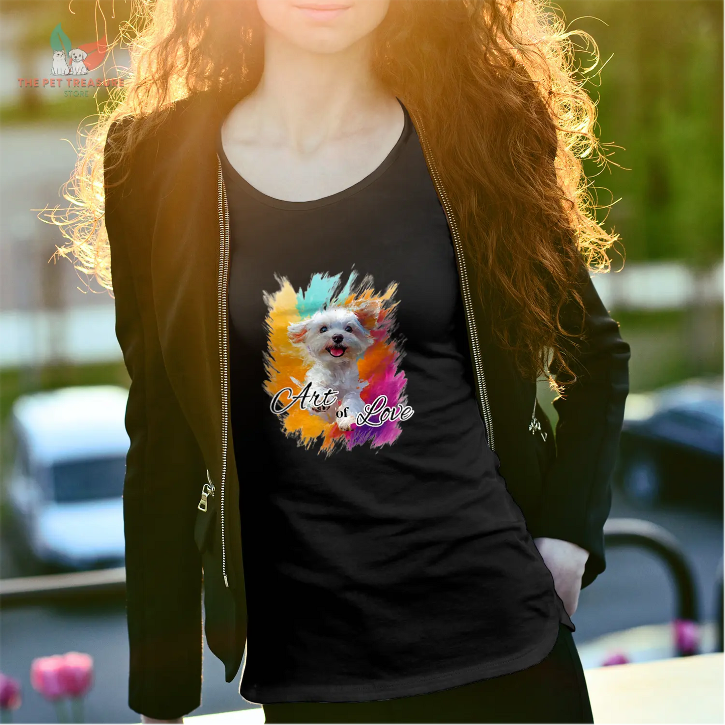 T-Shirt Donna in Cotone Organico- Maltese-Art of Love Hoplix T-Shirt Woman Organic