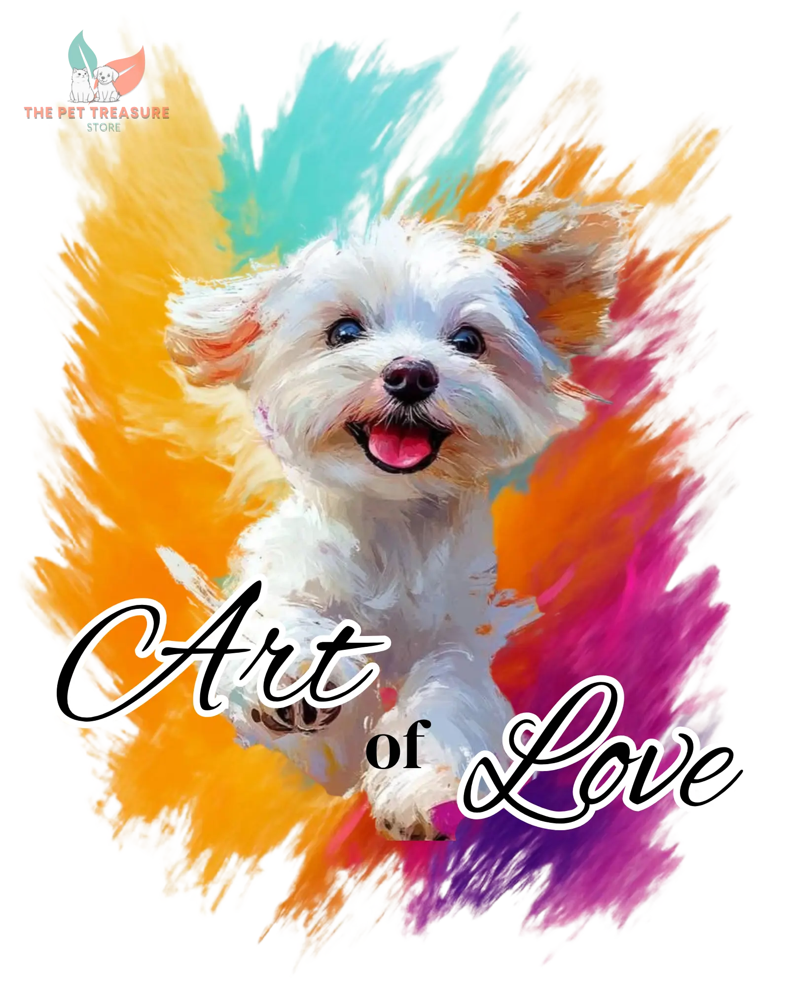 T-Shirt Donna in Cotone Organico- Maltese-Art of Love Hoplix T-Shirt Woman Organic