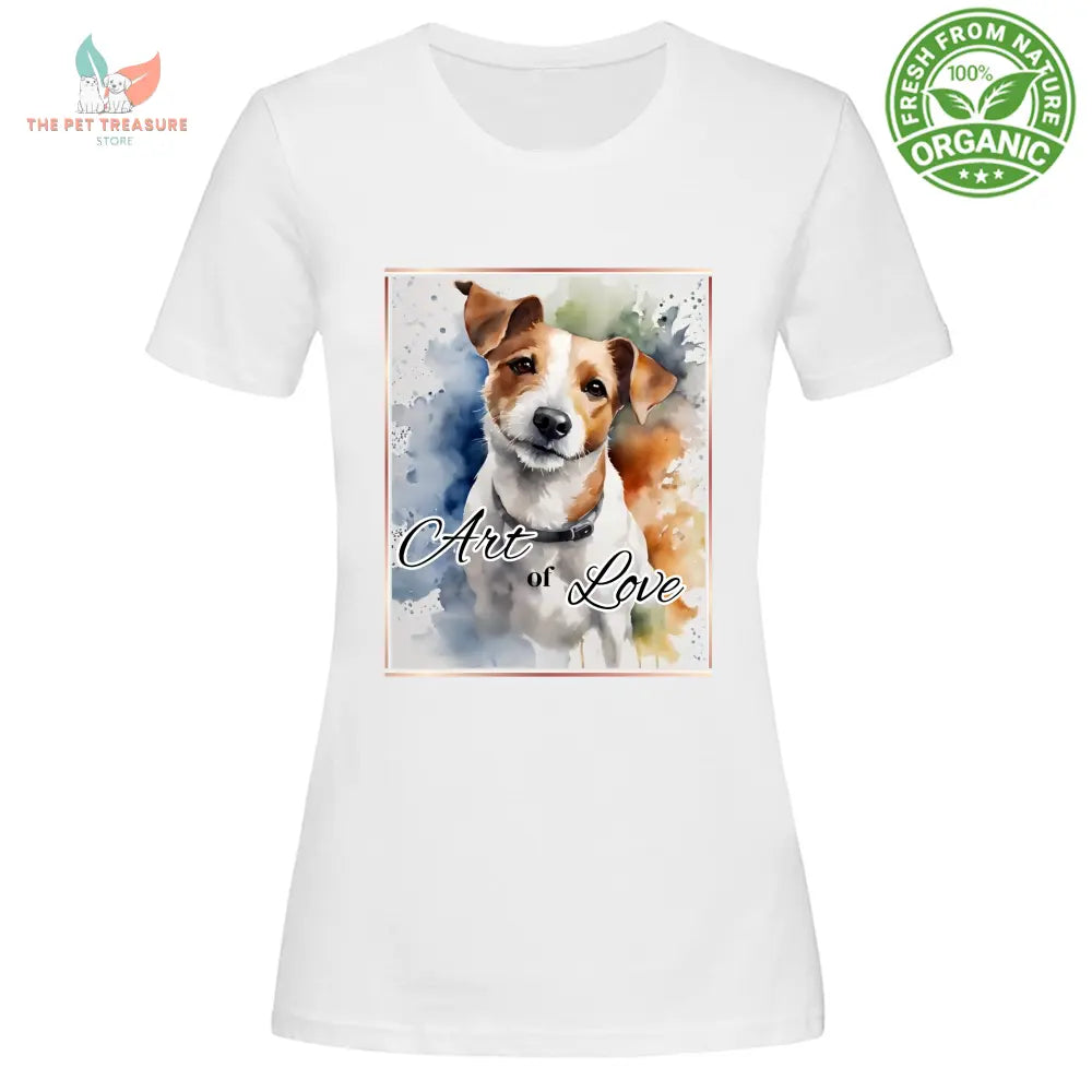 T-Shirt Woman Organic Maglietta Cane Acquerello Art of Love  T-shirt Don Hoplix T-Shirt Woman Organic