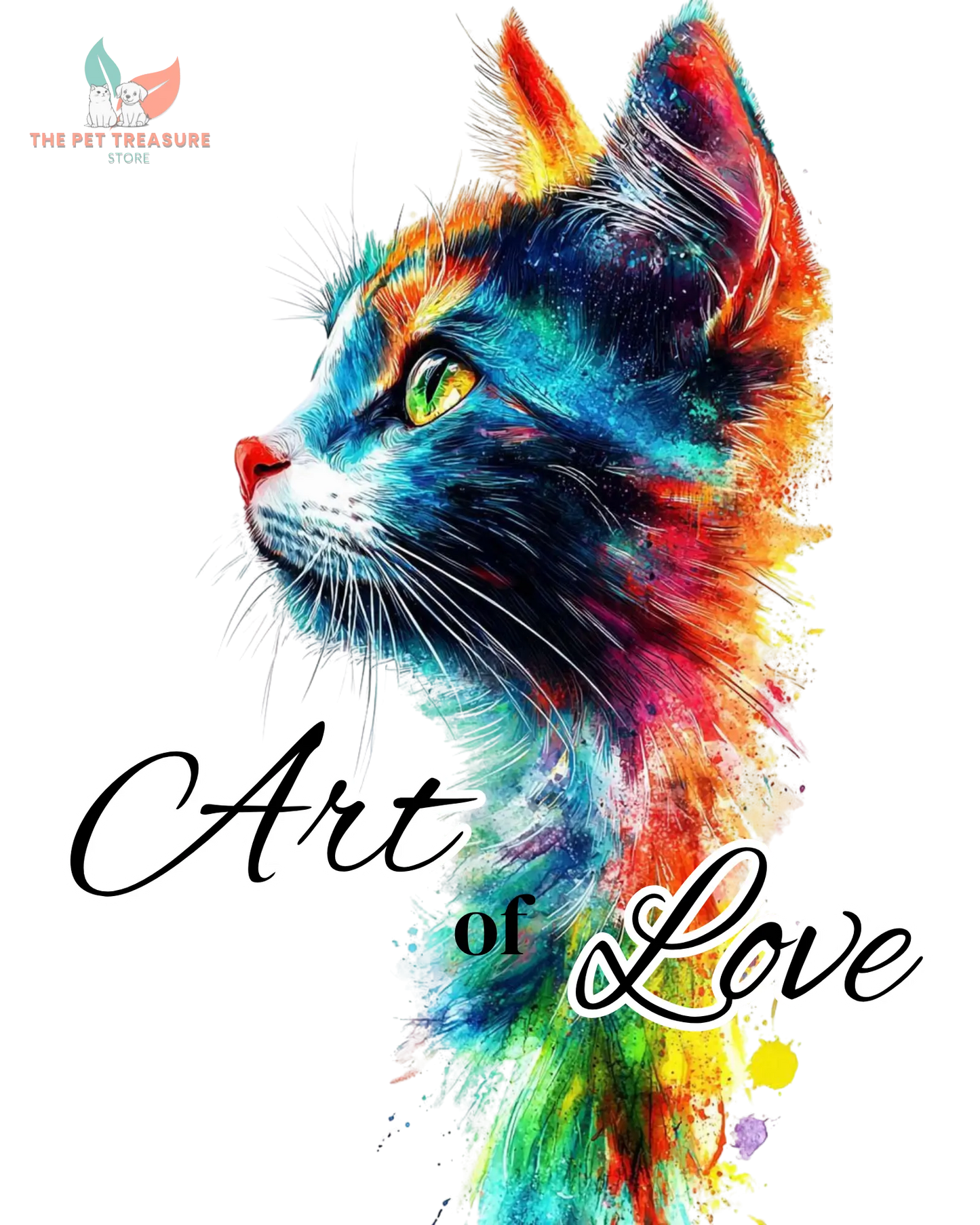 T-Shirt Donna Cotone Organico- Gatto Art of Love-Nera Hoplix T-Shirt Woman Organic