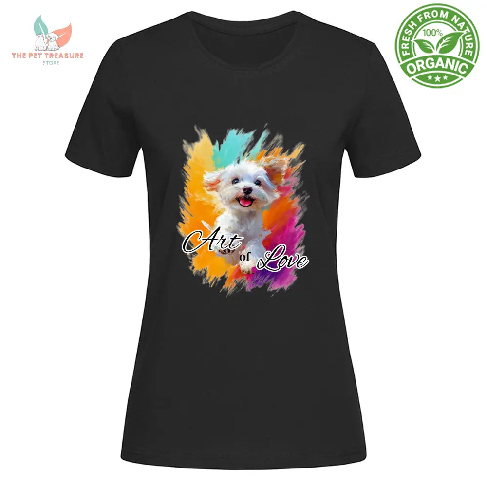 T-Shirt Woman Organic Maltese-Art of Love Hoplix T-Shirt Woman Organic