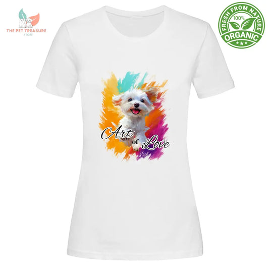 T-Shirt Woman Organic Maltese-Art of Love Hoplix T-Shirt Woman Organic